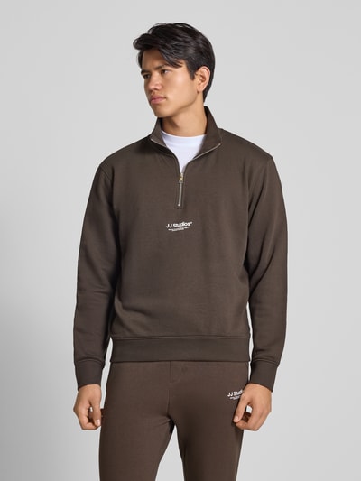 Jack & Jones Troyer mit Troyer-Kragen Modell 'SOHO' Dunkelbraun 4