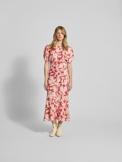 Victoria Beckham Midikleid mit Rundhalsausschnitt Rot 4