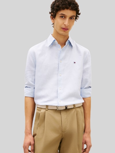 Tommy Hilfiger Regular Fit Freizeithemd aus Baumwoll-Leinen-Mix Bleu 4