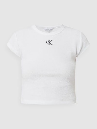 Calvin Klein Jeans T-Shirt mit Webstruktur  Weiss 2