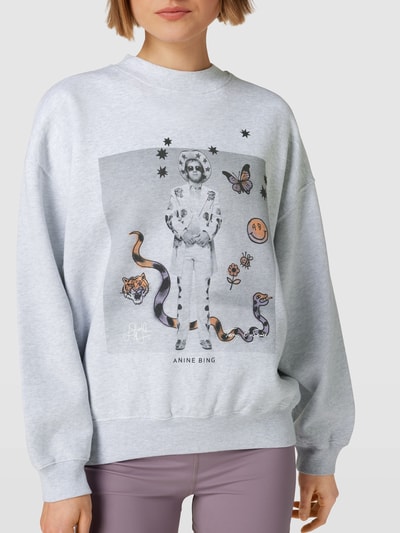 Anine Bing Oversized Sweatshirt in melierter Optik Hellgrau 3