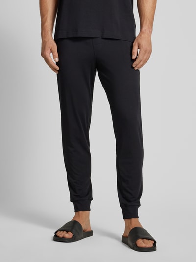 HUGO Slim fit sweatpants met labelpatch, model 'Laze' Zwart - 4