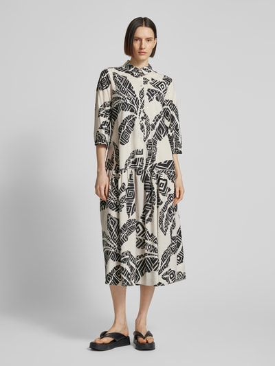 Milano Italy Midi-jurk met all-over print Zwart - 4