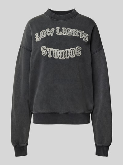 Low Lights Studios Oversized sweatshirt met labelstitching Antraciet - 1