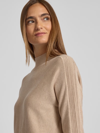 comma Strickpullover mit Stehkragen und 3/4-Arm Sand 3