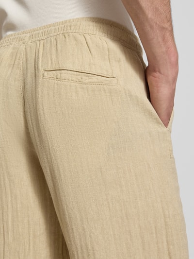 Redefined Rebel Hose aus Leinen-Baumwoll-Mix mit elastischem Bund Offwhite 3