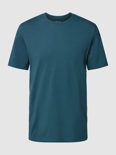 s.Oliver RED LABEL T-shirt z detalem z logo model ‘BASIC’ Turkusowy 2
