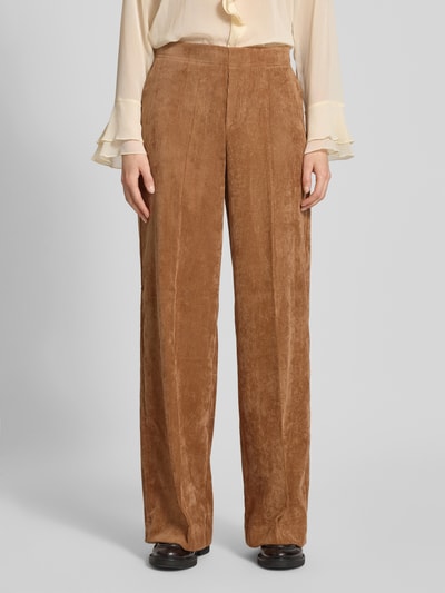 Oui Cordhose mit Bügelfalten Camel 4