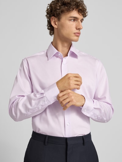 ETERNA Modern fit zakelijk overhemd van katoen met kentkraag Lila - 3
