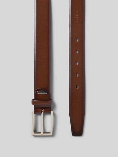 Produktfoto, Ledergürtel met doornsluiting van Bugatti voor heren, echt leer, klassiek model, labeldetail, breedte maat 110: 4 cm.