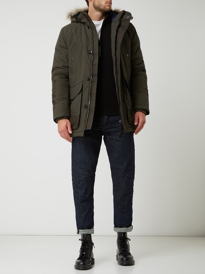 G-Star Raw Parka met imitatiebont, model 'Vodan' Olijfgroen - 1