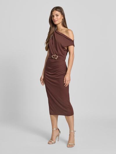 Rinascimento Cocktailkleid im One-Shoulder-Look Schoko 1
