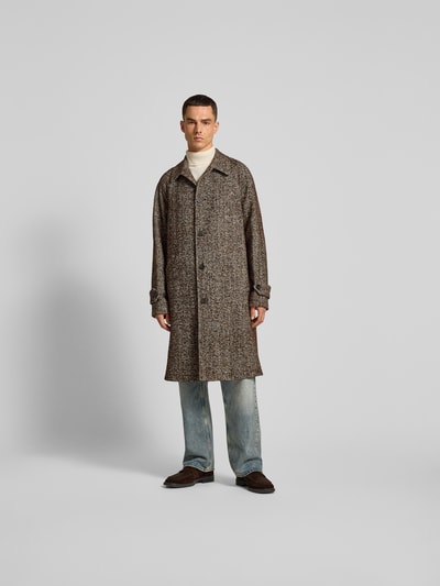 Officine Générale Regular Fit Mantel mit Schurwoll-Anteil Hellbraun 4