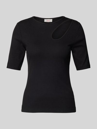 s.Oliver RED LABEL T-shirt met cut-out Zwart - 2