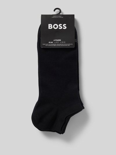 BOSS Sneakersokken met logostitching in een set van 4 paar Zwart - 3