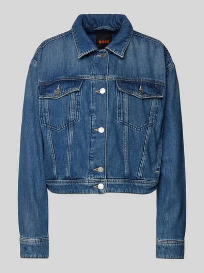 BOSS Orange Jeansjack met platte kraag Donkerblauw - 2