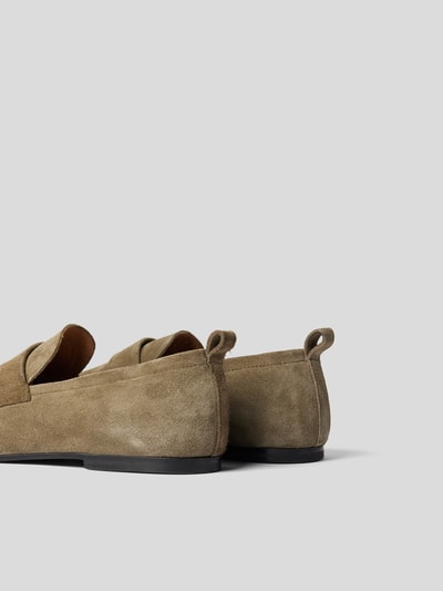 Officine Générale Penny-Loafer aus Veloursleder Oliv 3