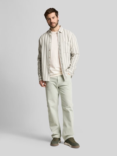 Tom Tailor Regular Fit T-Shirt aus reiner Baumwolle Offwhite Melange 1