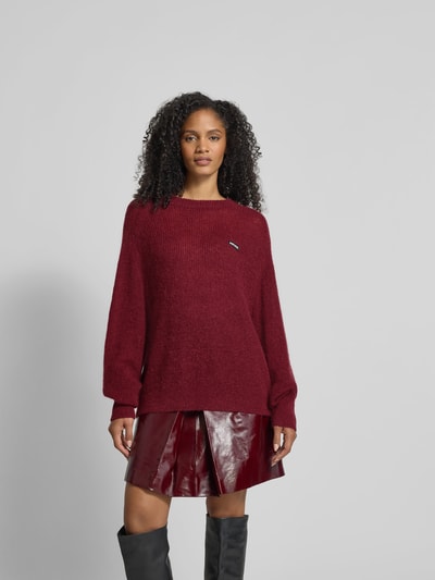 ROTATE Oversized Wollpullover mit Mohair-Anteil Bordeaux 4