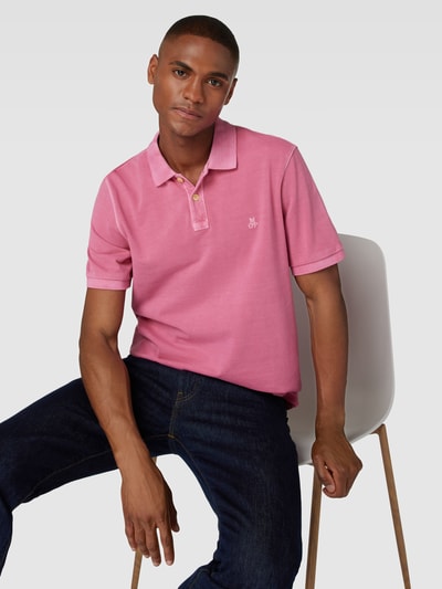 Marc O'Polo Poloshirt mit Label-Stitching Rosa 3