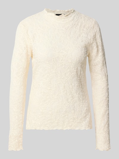 s.Oliver BLACK LABEL Regular Fit Langarmshirt mit Allover-Muster Weiss 1