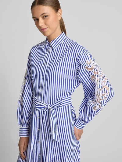 Lauren Ralph Lauren Tailliertes Blusenkleid aus reiner Baumwolle Modell 'LUVRETTE' Blau 3
