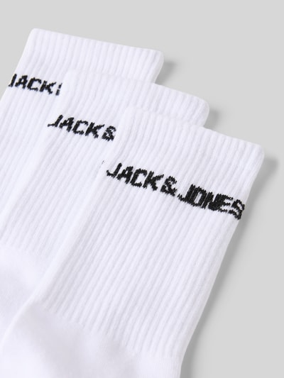 Jack & Jones Sokken met logostitching in een set van 3 paar, model 'Melvin' Wit - 2