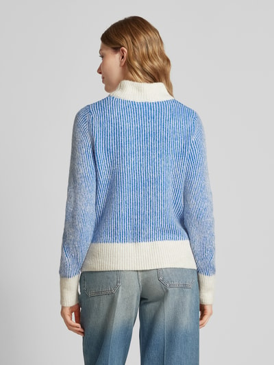 ICHI Gebreide pullover met opstaande kraag, model 'Kamara' Blauw - 5