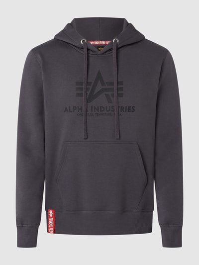 Alpha Industries Bluza z kapturem z nadrukiem z logo Ciemnoszary 2