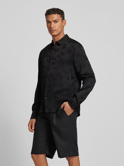 THE KOOPLES Slim Fit Freizeit-Hemd aus Viskose Black 4