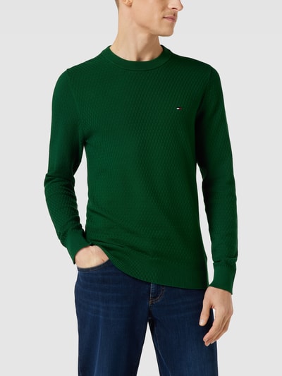 Tommy Hilfiger Strickpullover mit Strukturmuster Modell 'CROSS' Gruen 4