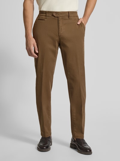 Brax Regular fit chino met achterzakken, model 'Everest' Middenbruin - 4