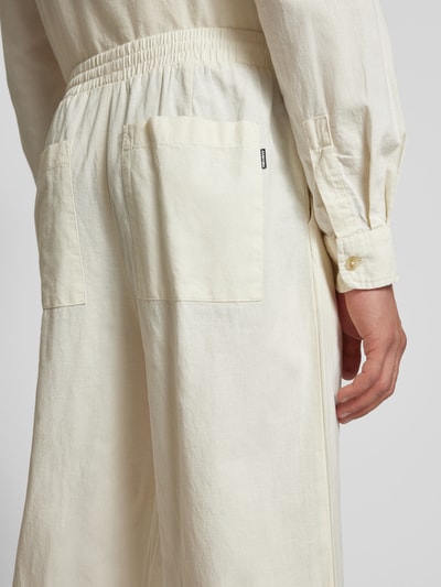 REVIEW Straight Leg Bundfaltenhose mit elastischem Bund Ecru 3