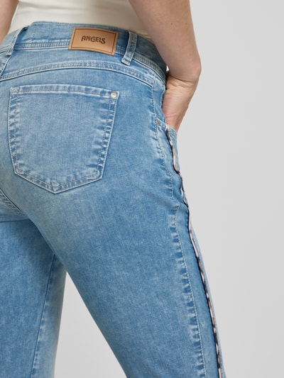 Angels Spodnie o kroju slim fit z wypustkami w kontrastowym kolorze model ‘Ornella’ Jasnoniebieski 3