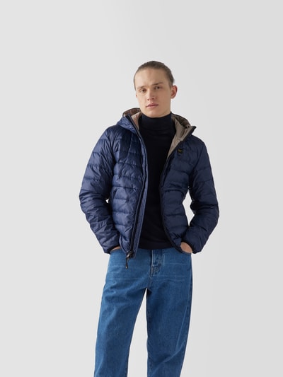 Blauer USA Daunenjacke mit Kapuze Marineblau 5