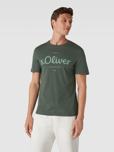 s.Oliver RED LABEL T-Shirt mit Label-Print Oliv 4