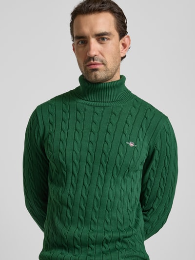 Gant Strickpullover mit gerippten Abschlüssen Dunkelgruen 3