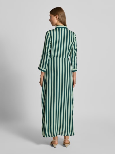YAS Maxikleid mit Knopfleiste Modell 'SAVANNA' Dunkelgruen 5