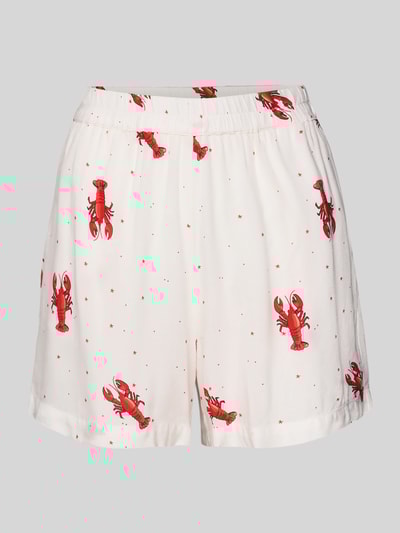 Pieces Relaxed Fit Shorts aus reiner Viskose Modell 'NYA' Weiss 2