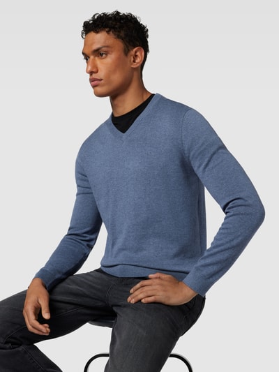 Tom Tailor Strickpullover mit V-Ausschnitt Rauchblau 3