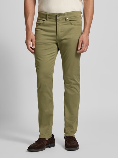 BOSS Slim Fit Hose aus Baumwoll-Mix Modell 'DELAWARE' Oliv 4