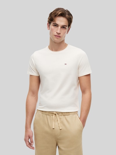 Tommy Jeans Regular Fit T-Shirt aus reiner Baumwolle Offwhite 4