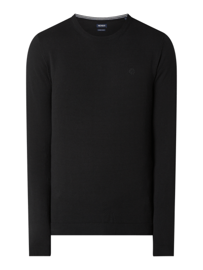 MCNEAL Pullover van katoen, model 'Santo' Zwart - 2