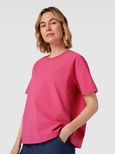 Jake*s Casual T-Shirt mit Statement-Patch Rosa 3