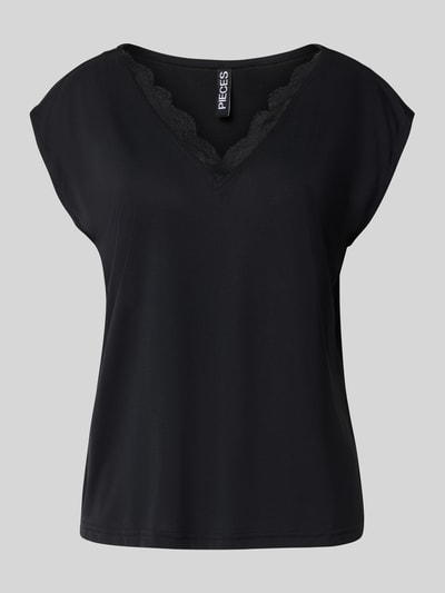 Pieces Loose fit T-shirt met kant, model 'KAMALA'  - 2