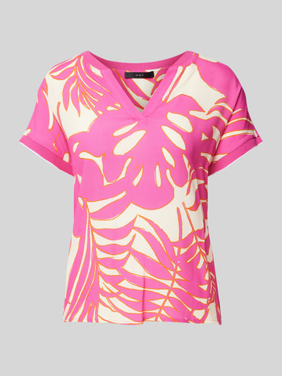 Oui Bluse mit V-Ausschnitt Pink 2