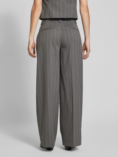 My Essential Wardrobe Wide leg stoffen broek met riemlussen, model 'Tito' Middengrijs - 5