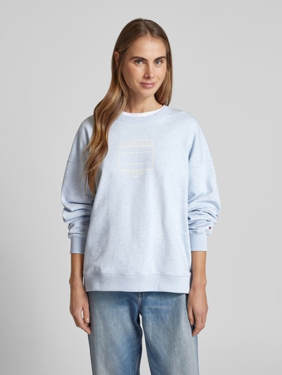 Tommy Hilfiger Oversized Sweatshirt mit Rundhalsausschnitt Hellblau 4