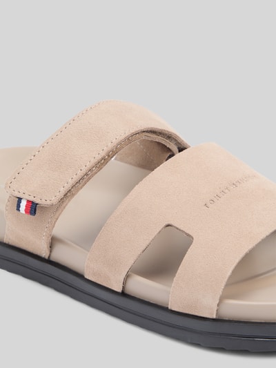 Tommy Hilfiger Sandale aus echtem Veloursleder Beige 4