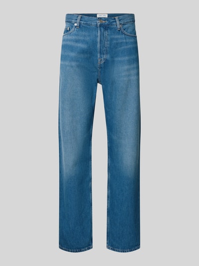 Productfoto, Jeans met steekzakken model 'EDDIE' van Samsøe Samsøe, regular fit, pure katoen, used-look, middenblauw, zichtbare textuur